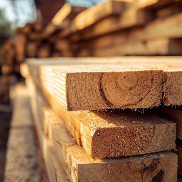 Pile pine cut log lumber sawmill tree from replanted forests  for furniture or building