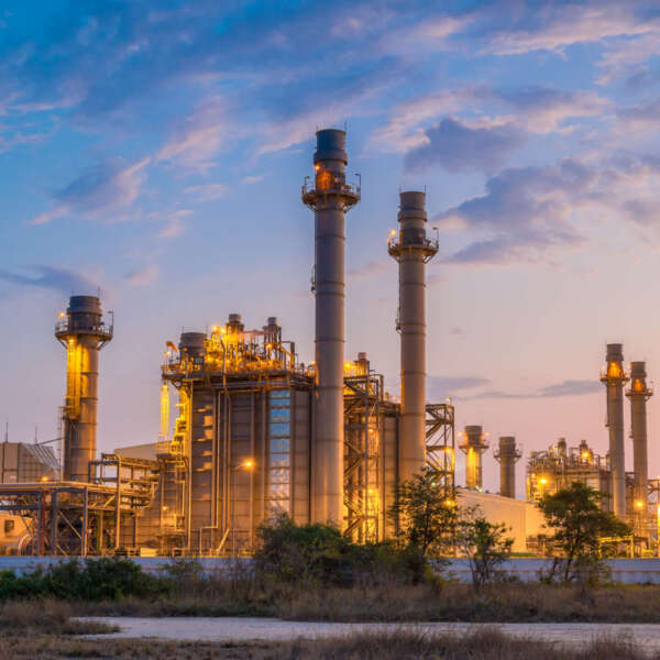 Gas,Turbine,Electrical,Power,Plant,With,In,Twilight,Power,For